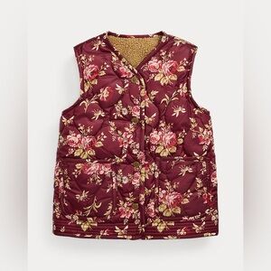 Polo Ralph Lauren Girls Reversible Down Vest Floral Sherpa Size 4 NWT $155